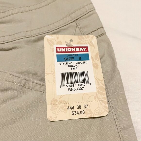 UNIONBAY Cargo Pants Juniors Girls Size 9 Convertible to Capri Y2K - Picture 3 of 16